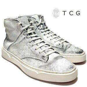 TCG Limited Edition "Culver" Cracked Distressed White Sneakers Sz 9